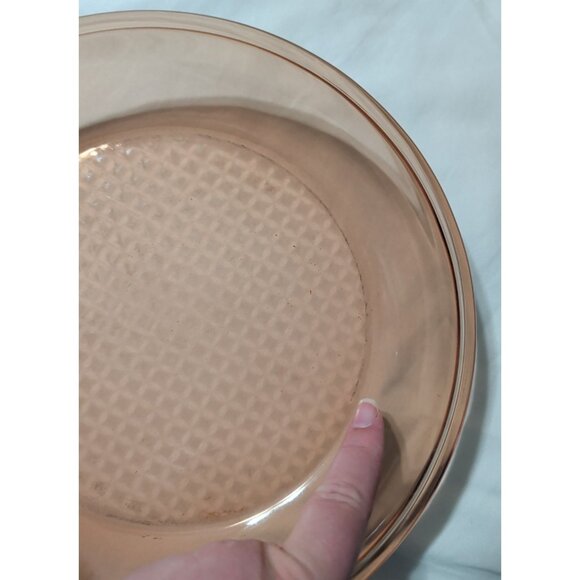 Corning Vision Ware Amber Glass Skillets Waffle Bottom Fry Pans 10 in 7 in retro - Picture 11 of 15